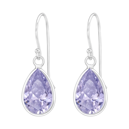 Teardrop Earrings with Zirconia stones Jewellery | All4silver
