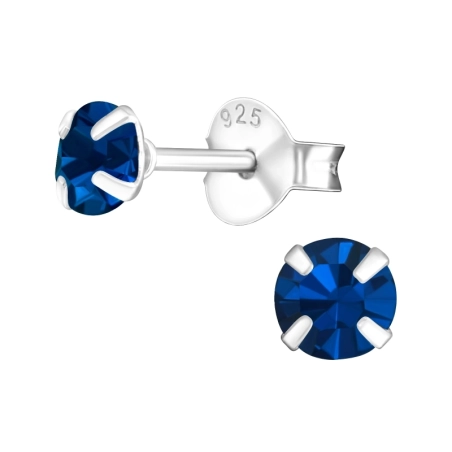 Round 4mm - 925 Sterling Silver Basic Ear Studs