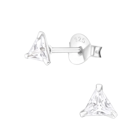Triangle 4mm - 925 Sterling Silver Basic Ear Studs