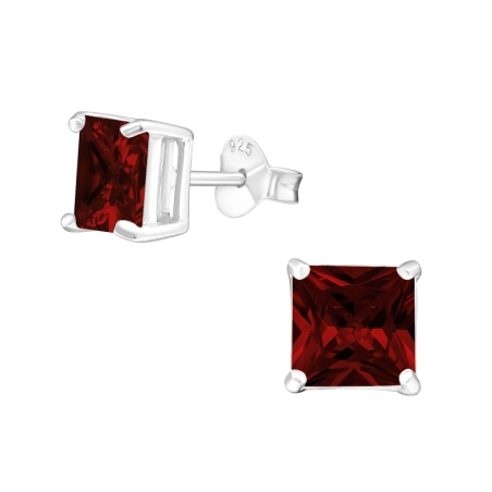 Square 6mm Basic Ear Studs Jewellery | All4silver
