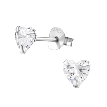 Heart 5mm - 925 Sterling Silver Basic Ear Studs