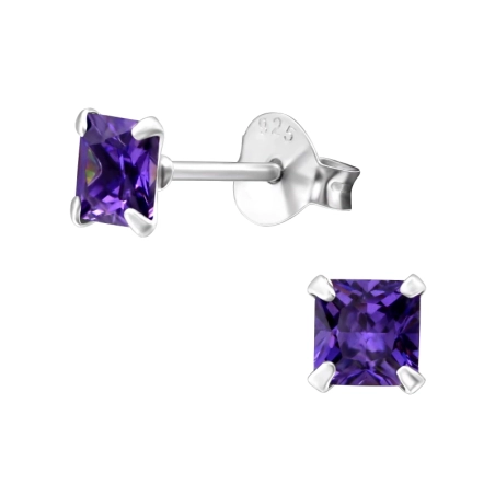 Square 4mm - 925 Sterling Silver Basic Ear Studs