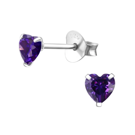 Heart 4mm - 925 Sterling Silver Basic Ear Studs
