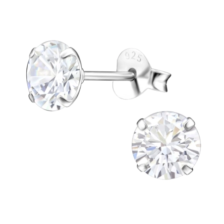 Round 6mm Basic Ear Studs Jewellery | All4silver