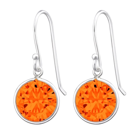 Big 10mm round zirconia - 925 Sterling Silver Earrings With Zirconia Stones