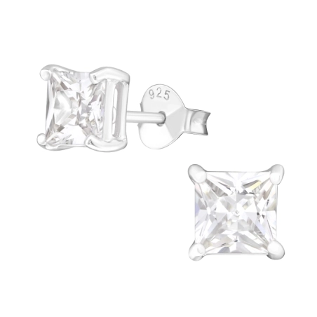 Square 5mm Basic Ear Studs Jewellery | All4silver