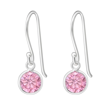 Round Earrings with Zirconia stones Jewellery | All4silver