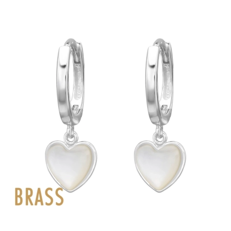 Brass heart hoop earrings Brass Ear Hoops Jewellery | All4silver