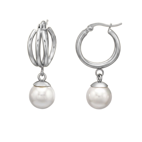 20mm Triple Wired Steel Earrings Jewellery | All4silver