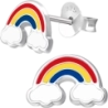 Ear studs with enamel colors